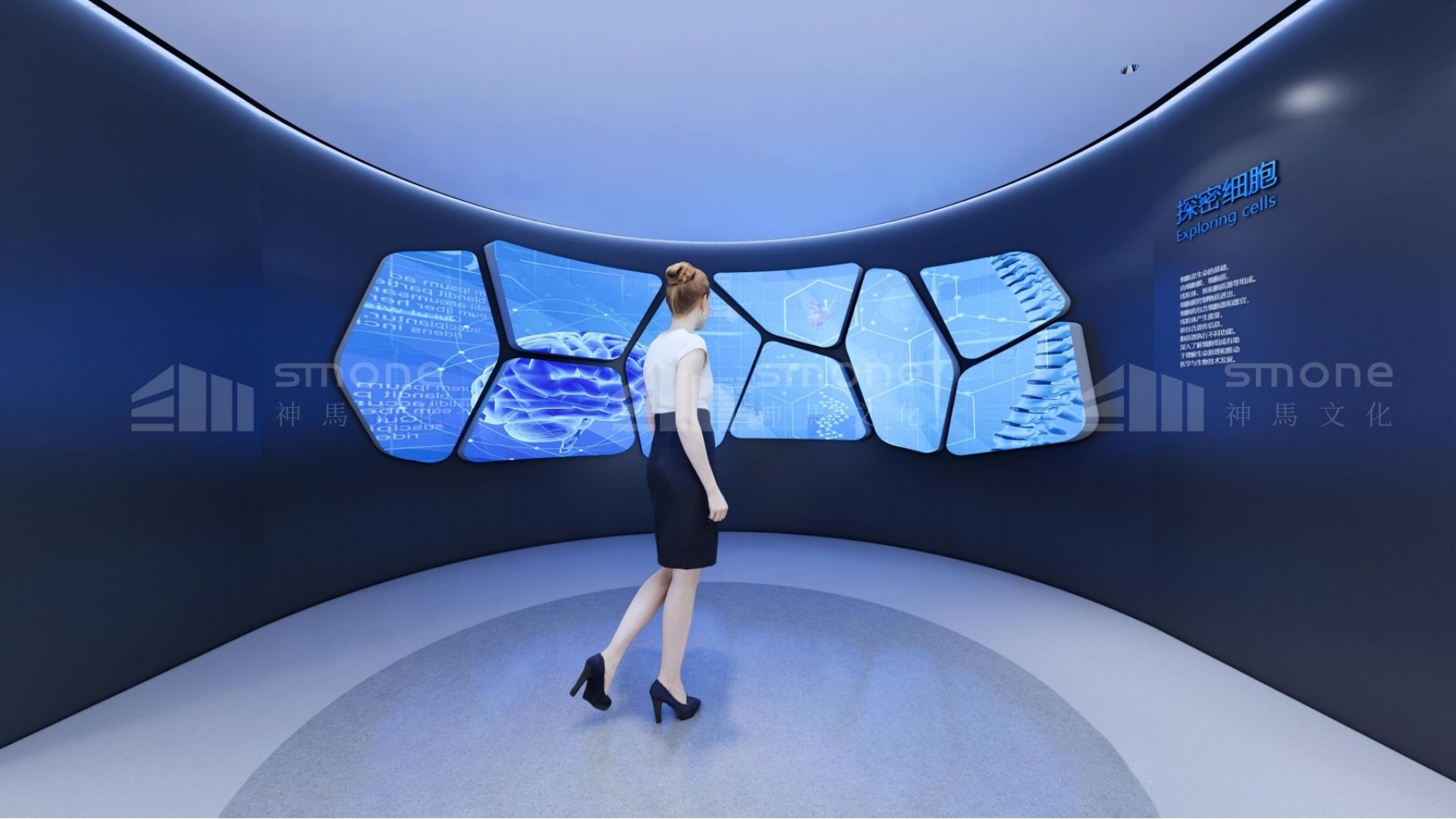 2025 生物医疗展厅趋势：AI 互动、绿色材料、沉浸式体验一个都不能少｜生物科技展厅设计｜干细胞展厅设计｜多肽展厅设计｜神马文化展厅设计