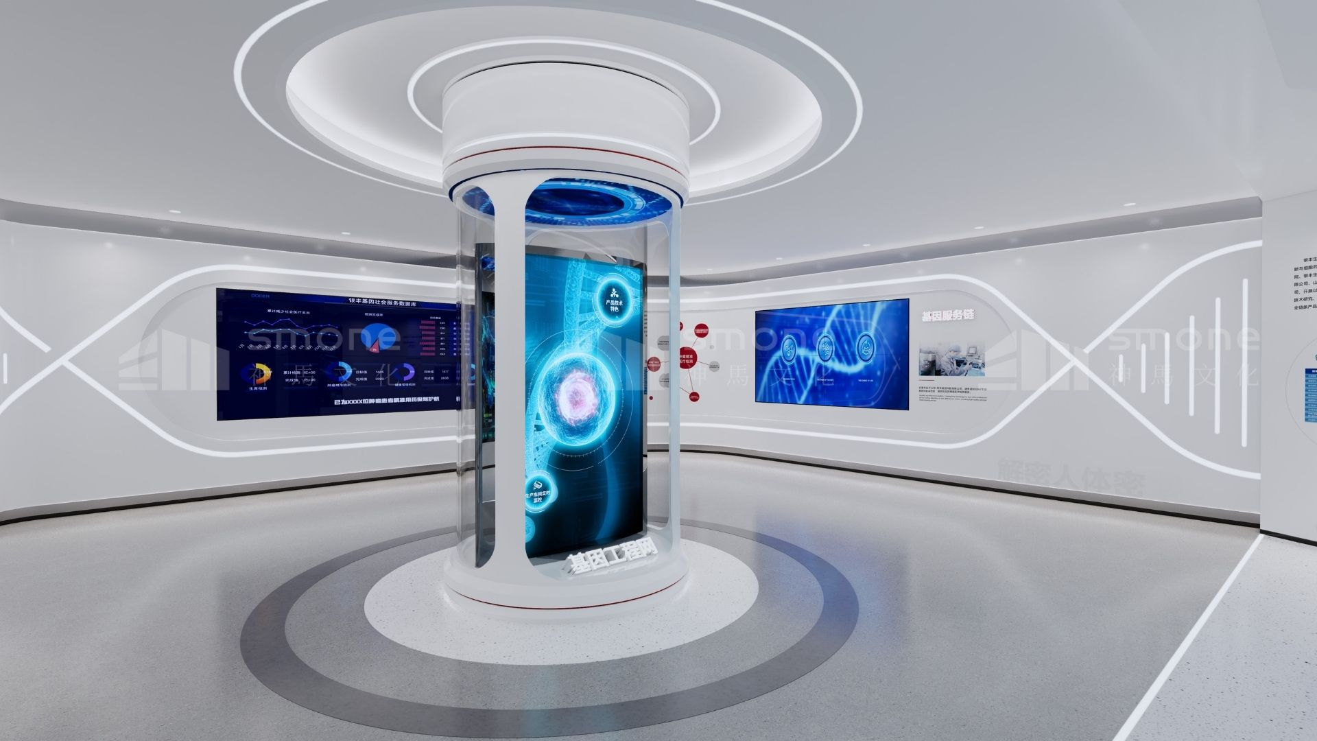 生物医药展厅后期维护难？神马文化帮你省心|干细胞展厅设计|干细胞科普馆设计|生物肽展厅设计|生物医药展厅|神马文化展厅设计公司